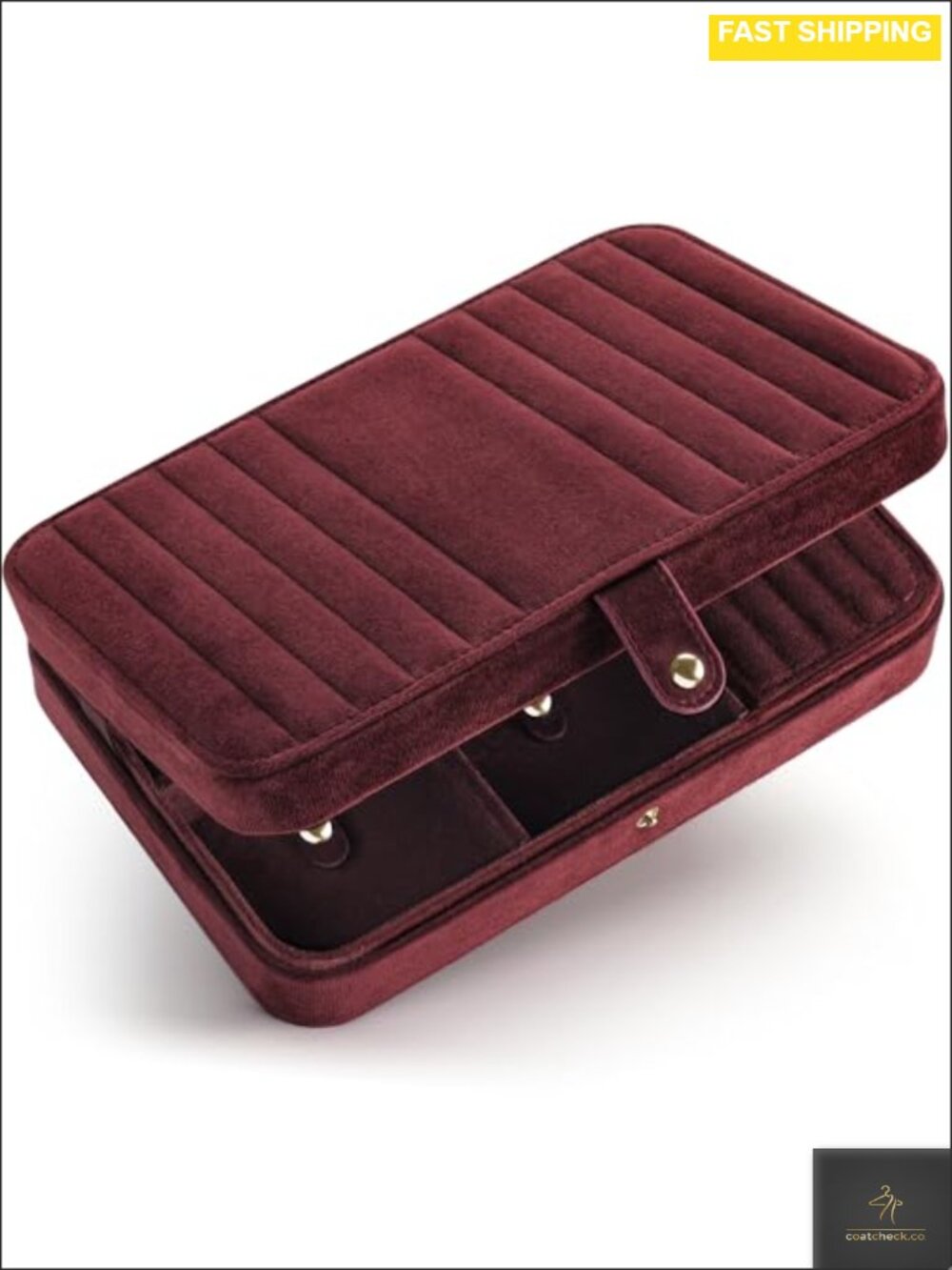 VELORIA Velvet Travel Jewelry Organizer with Hidden Compartment
